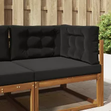 vidaXL Kültéri kanapé párna 3 pcs Fekete Poliészter