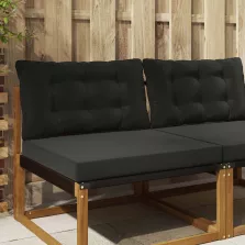 vidaXL Kültéri kanapé párna 2 pcs Fekete Poliészter