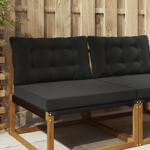 vidaXL Kültéri kanapé párna 2 pcs Fekete Poliészter