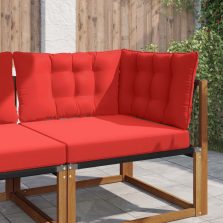 vidaXL Kültéri kanapé párna 3 pcs Piros Poliészter