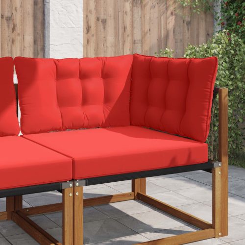 vidaXL Kültéri kanapé párna 3 pcs Piros Poliészter