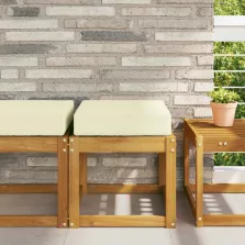   vidaXL Kültéri ülőpárna Krém 40 x 40 x 8 cm 100% poliészter