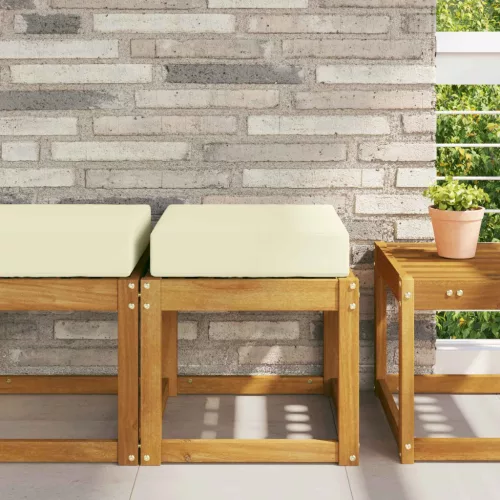 vidaXL Kültéri ülőpárna Krém 40 x 40 x 8 cm 100% poliészter