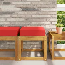   vidaXL Kültéri ülőpárna Piros 40 x 40 x 8 cm 100% poliészter