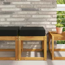   vidaXL Kültéri ülőpárna Fekete 40 x 40 x 8 cm 100% poliészter