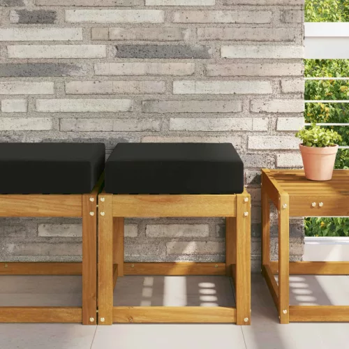 vidaXL Kültéri ülőpárna Fekete 40 x 40 x 8 cm 100% poliészter