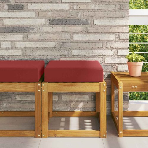 vidaXL Kültéri ülőpárna bordó 40 x 40 x 8 cm 100% poliészter