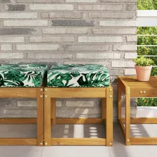   vidaXL Kültéri ülőpárna Levél mintázat 40 x 40 x 8 cm 100% poliészter