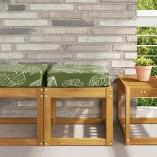   vidaXL Kültéri ülőpárna Zöld levelek 40 x 40 x 8 cm 100% poliészter