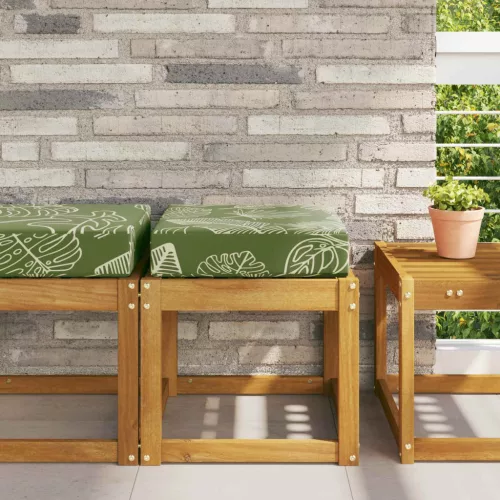 vidaXL Kültéri ülőpárna Zöld levelek 40 x 40 x 8 cm 100% poliészter