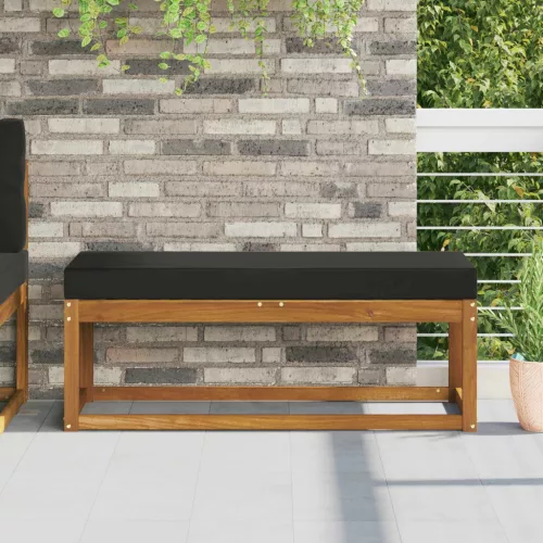 vidaXL Kültéri ülőpárna Fekete 111,5 x 40 x 8 cm 100% poliészter