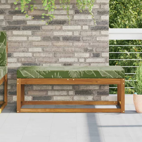 vidaXL Kültéri ülőpárna Zöld Levél 111,5 x 40 x 8 cm 100% poliészter