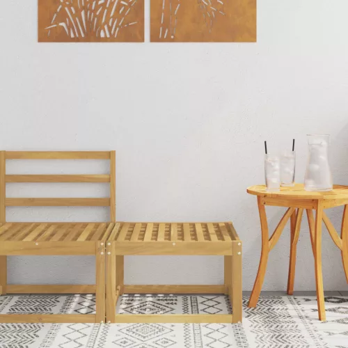 vidaXL Kültéri Hocker Tömör Akácfa Fehér 59 x 59 x 37 cm