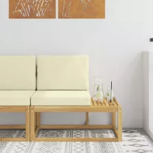   vidaXL Kültéri végleges kanapé Fehér 91 x 63 x 73 cm Tömör Akácfa