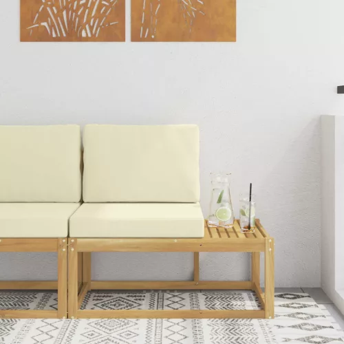 vidaXL Kültéri végleges kanapé Fehér 91 x 63 x 73 cm Tömör Akácfa