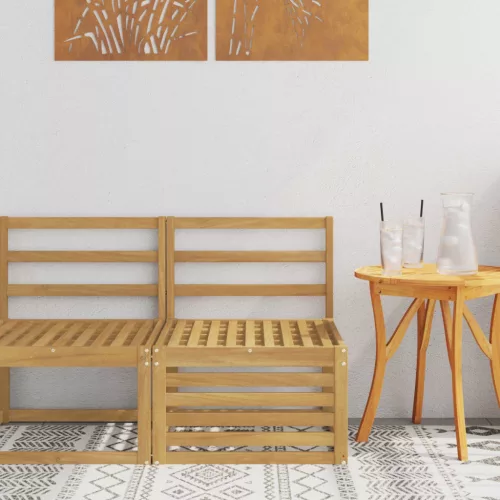 vidaXL Kültéri középső kanapé Tömör Akácfa Fehér 63 x 59 x 73 cm