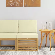 vidaXL Kültéri középső kanapé Tömör Akácfa Fehér