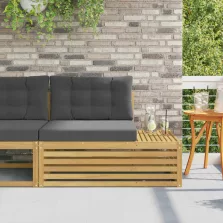   vidaXL Kültéri végleges kanapé Fehér 115 x 83 x 73 cm Tömör Akácfa