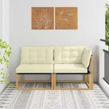   vidaXL Sarokkanapé egységek párnával Fehér 162,5 x 83 x 73 cm