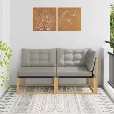   vidaXL Sarokkanapé egységek párnával Fehér 162,5 x 83 x 73 cm