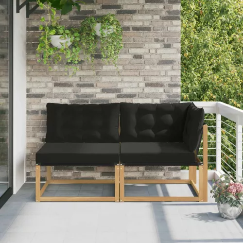 vidaXL Sarokkanapé egységek párnával Fehér 162,5 x 83 x 73 cm