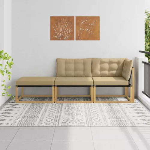 vidaXL Sarokkanapé egységek párnával Fehér 241,5 x 83 x 73 cm