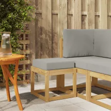   vidaXL Kültéri Szék Pad párnával Fehér 43 x 43 x 45 cm Tömör Akácfa