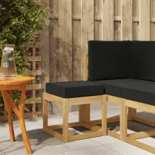   vidaXL Kültéri Szék Pad párnával Fehér 43 x 43 x 45 cm Tömör Akácfa
