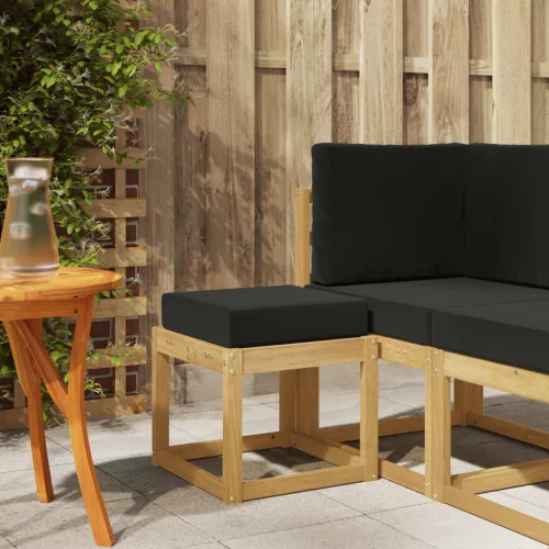 vidaXL Kültéri Szék Pad párnával Fehér 43 x 43 x 45 cm Tömör Akácfa