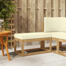   vidaXL Kültéri Szék Pad párnával Fehér 80 x 43 x 45 cm Tömör Akácfa