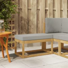   vidaXL Kültéri Szék Pad párnával Fehér 80 x 43 x 45 cm Tömör Akácfa
