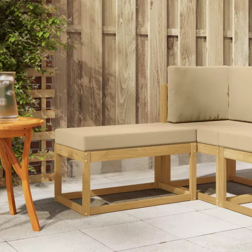 vidaXL Kültéri Szék Pad párnával Fehér 80 x 43 x 45 cm Tömör Akácfa