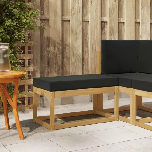 vidaXL Kültéri Szék Pad párnával Fehér 80 x 43 x 45 cm Tömör Akácfa