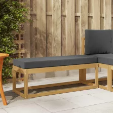   vidaXL Kültéri Szék Pad párnával Fehér 115 x 43 x 45 cm Tömör Akácfa