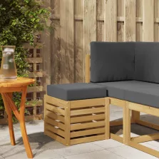   vidaXL Kültéri Szék Pad párnával Fehér 43 x 43 x 45 cm Tömör Akácfa