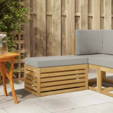   vidaXL Kültéri Szék Pad párnával Fehér 80 x 43 x 45 cm Tömör Akácfa
