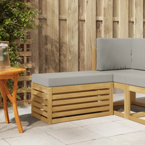vidaXL Kültéri Szék Pad párnával Fehér 80 x 43 x 45 cm Tömör Akácfa