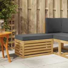   vidaXL Kültéri Szék Pad párnával Fehér 80 x 43 x 45 cm Tömör Akácfa