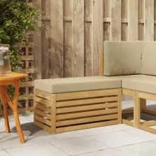   vidaXL Kültéri Szék Pad párnával Fehér 80 x 43 x 45 cm Tömör Akácfa