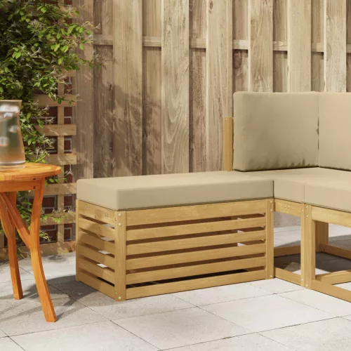 vidaXL Kültéri Szék Pad párnával Fehér 80 x 43 x 45 cm Tömör Akácfa