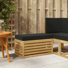   vidaXL Kültéri Szék Pad párnával Fehér 80 x 43 x 45 cm Tömör Akácfa