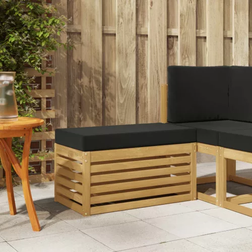 vidaXL Kültéri Szék Pad párnával Fehér 80 x 43 x 45 cm Tömör Akácfa