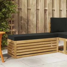   vidaXL Kültéri Szék Pad párnával Fehér 115 x 43 x 45 cm Tömör Akácfa