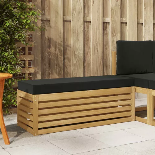 vidaXL Kültéri Szék Pad párnával Fehér 115 x 43 x 45 cm Tömör Akácfa