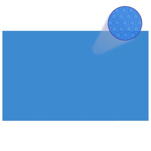 Kék, négyszögletes PE medencetakaró 260 x 160 cm