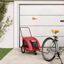   vidaXL piros oxford szövet és vas kisállatszállító utánfutó