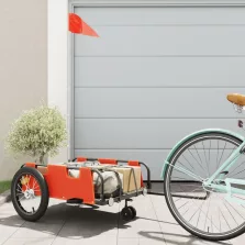   vidaXL narancssárga oxford szövet és vas kerékpár-utánfutó