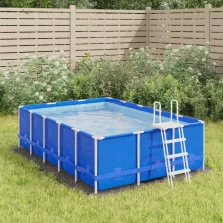   vidaXL világosszürke poliészter geotextília medencealátét 300 x 220 cm