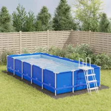   vidaXL világosszürke poliészter geotextília medencealátét 750 x 370 cm
