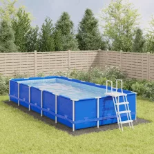   vidaXL világosszürke poliészter geotextília medencealátét 820 x 420 cm